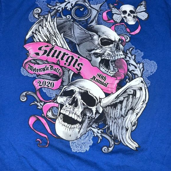 Women's Next Level 2020 Sturgis 80th Motorcycle Rally V Neck T Shirt Size Large - Picture 6 of 6